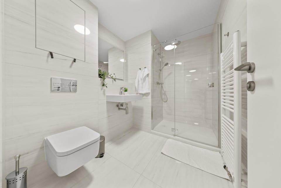 Shower, Toilet, Bathroom, towels