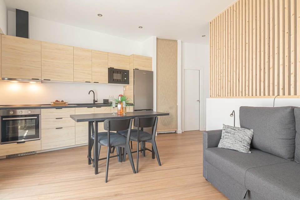 Kitchen or kitchenette, Living room, Dining area