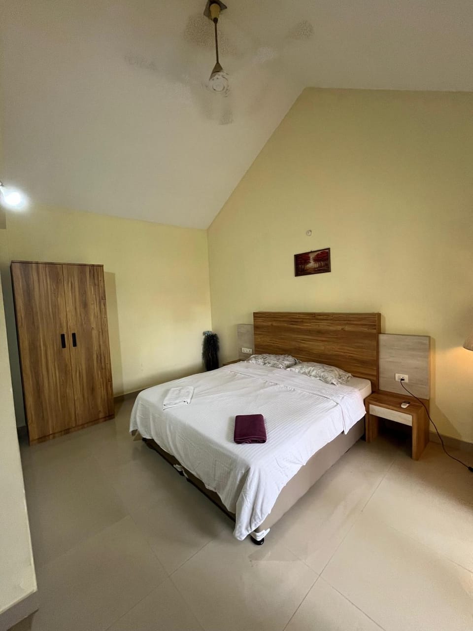 Bed, Photo of the whole room, Bedroom, towels, wardrobe