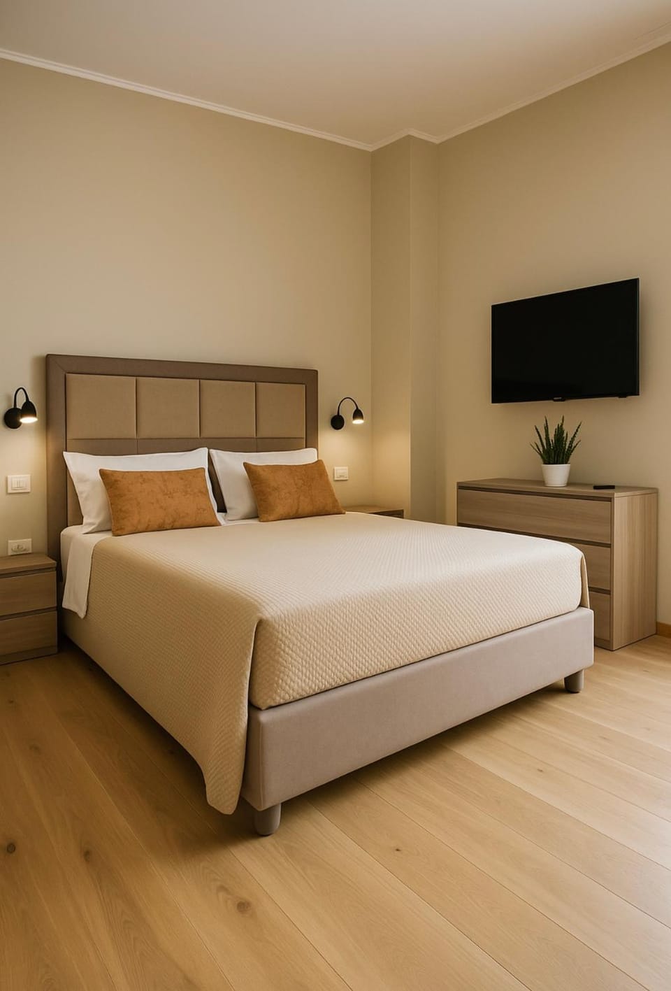 Bed, TV and multimedia, Photo of the whole room, Bedroom