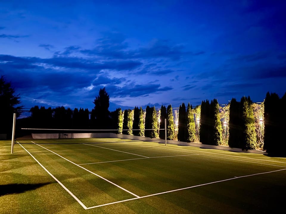 Night, Seating area, Tennis court, Tennis court, Sports, Sports