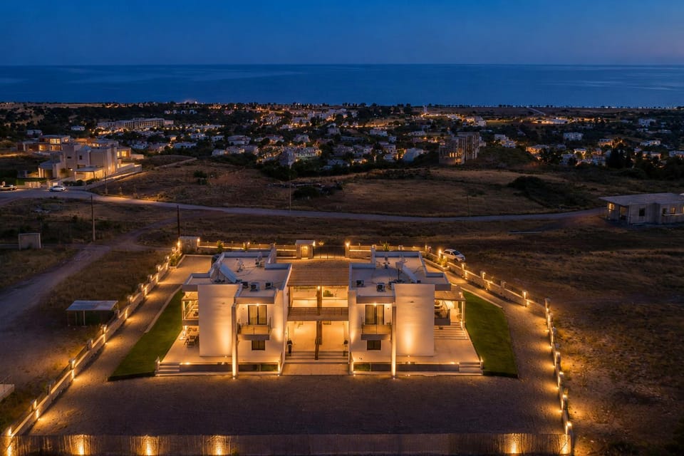 Property building, Night, Bird's eye view