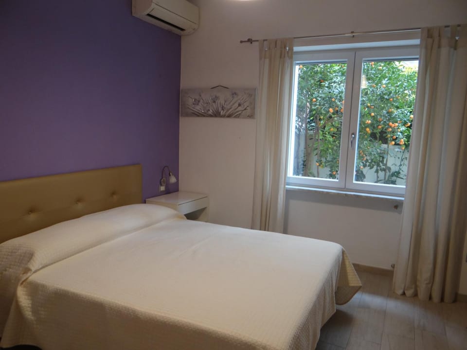 Bed, Natural landscape, Bedroom, Inner courtyard view