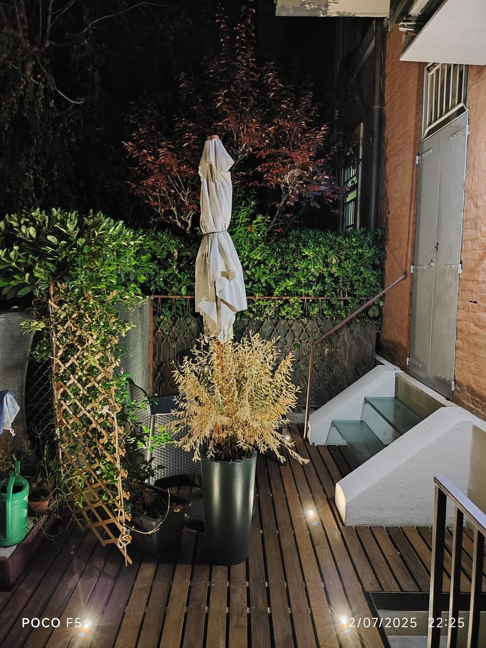 Patio, Night, Garden, Garden view