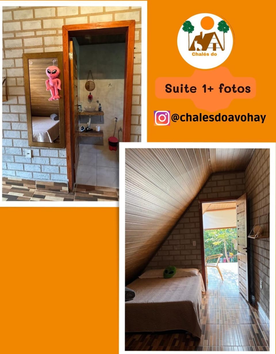 CHALÉS do AVOHAY, lindo chalé com privativa banheira hidromassagem aquecida, apenas 2 minutos da Vila de São Jorge Chalé Guita Chalet in State of Goiás