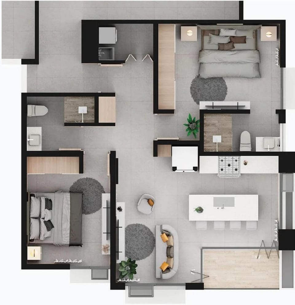 Bird's eye view, Floor plan