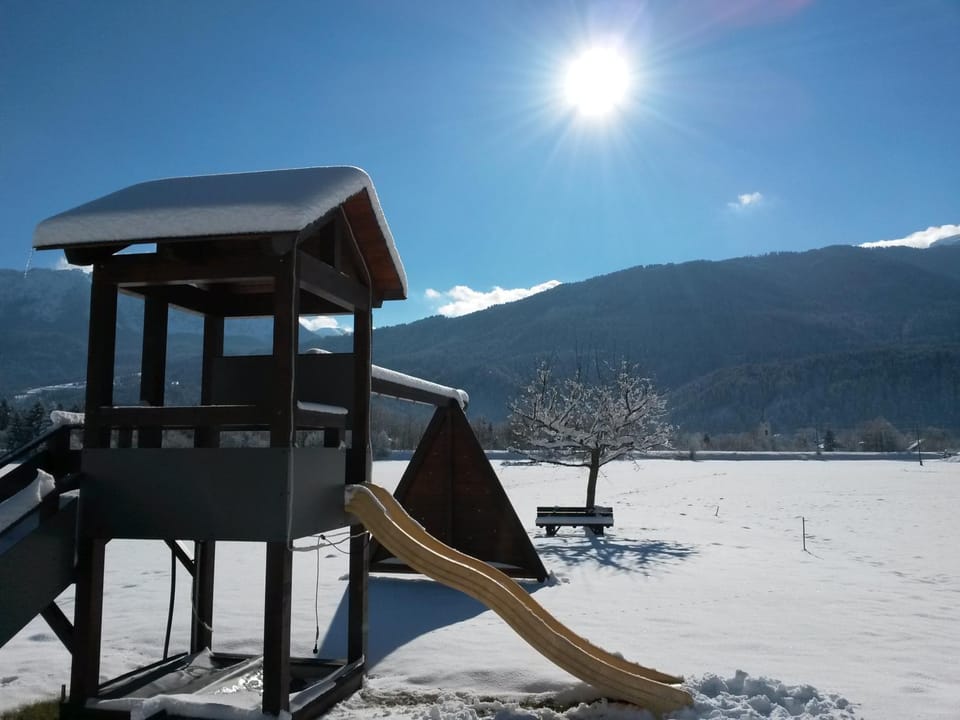 Day, Winter, Children play ground, Mountain view