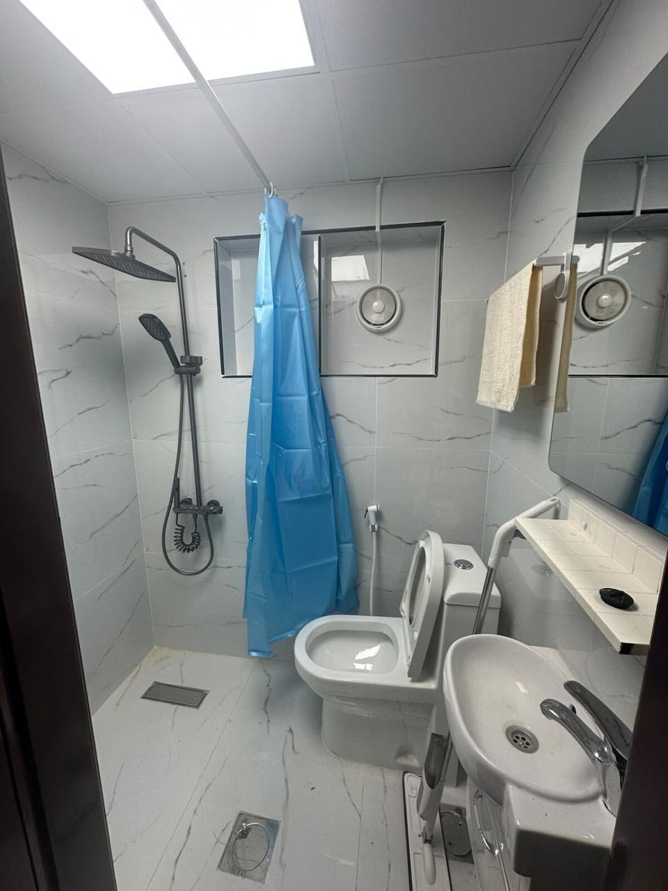 Shower, Toilet, Bathroom, towels, acessibility