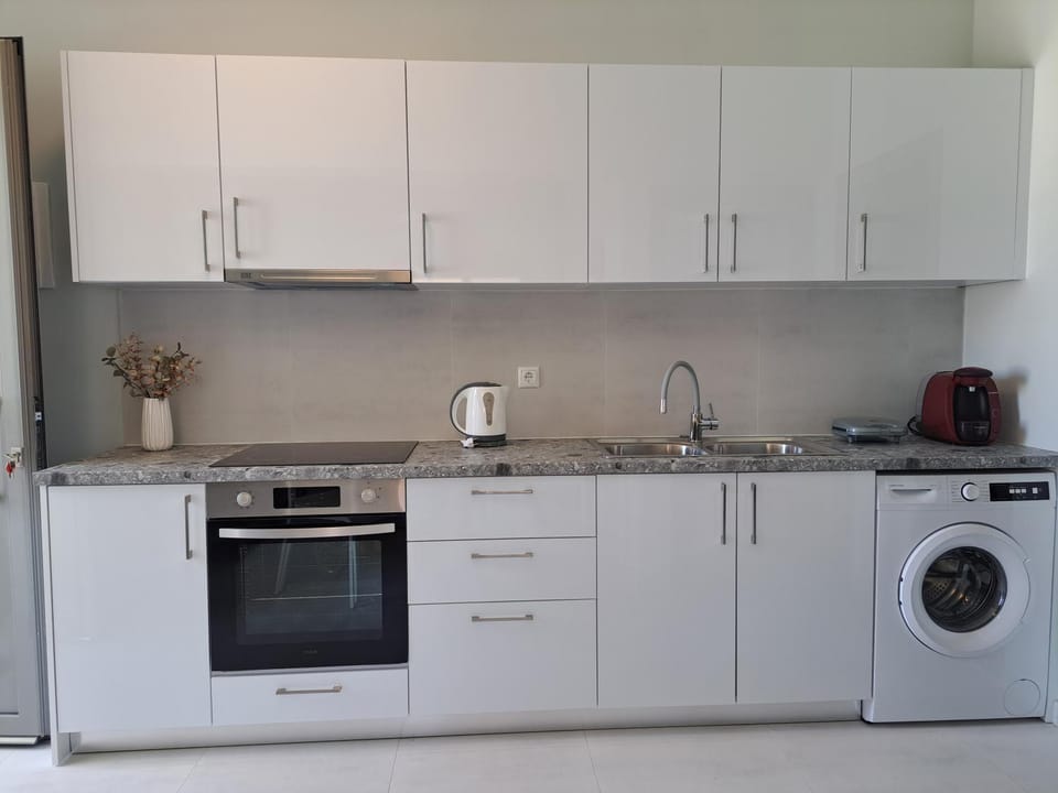 Coffee/tea facilities, Kitchen or kitchenette, stove, toaster, washing machine