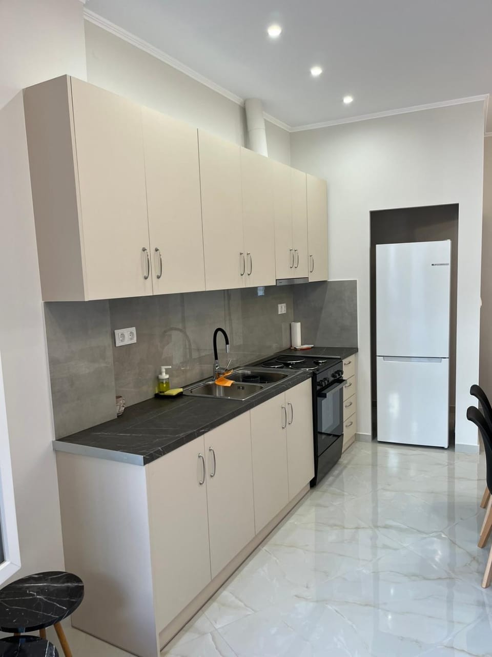 Kitchen or kitchenette, oven, stove