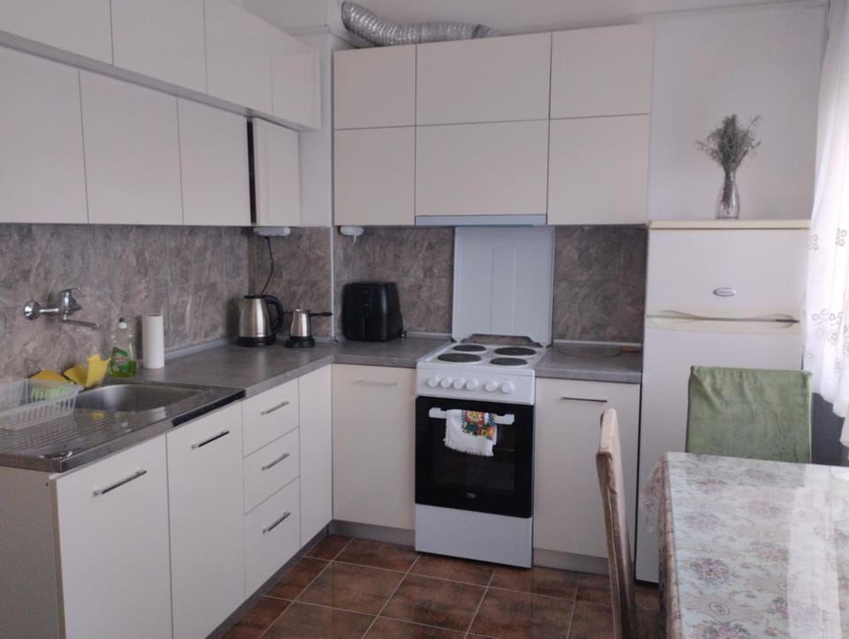 Coffee/tea facilities, Kitchen or kitchenette, oven, stove