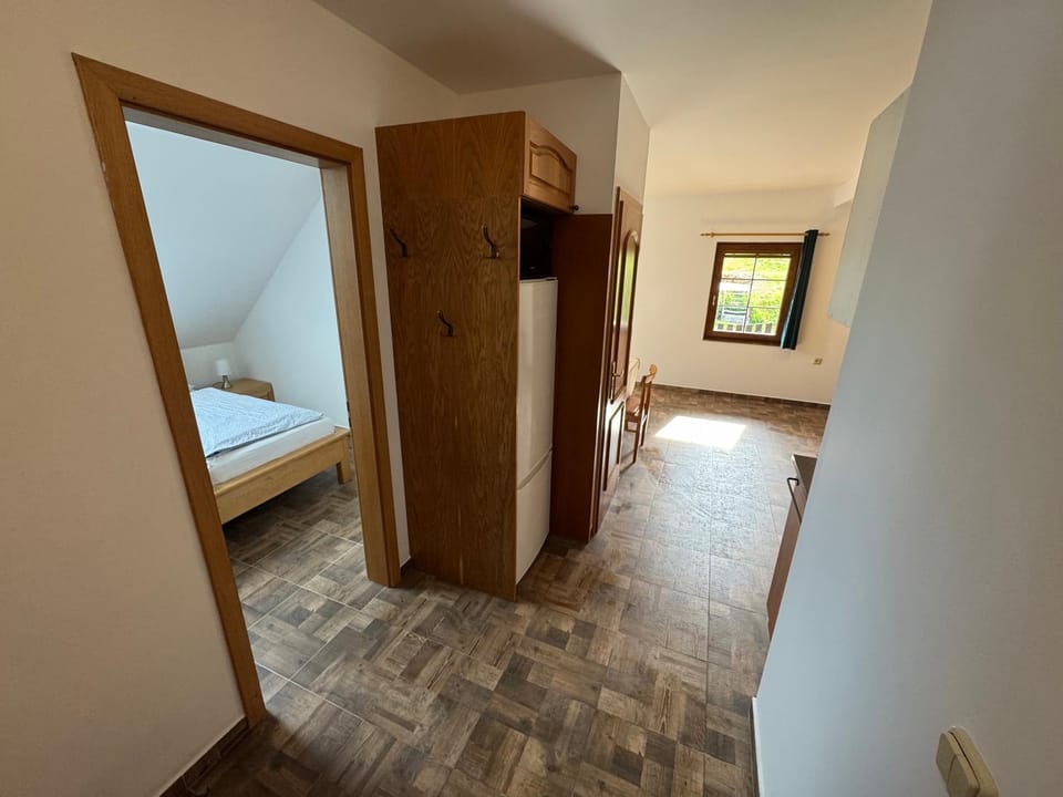 Facade/entrance, kitchen