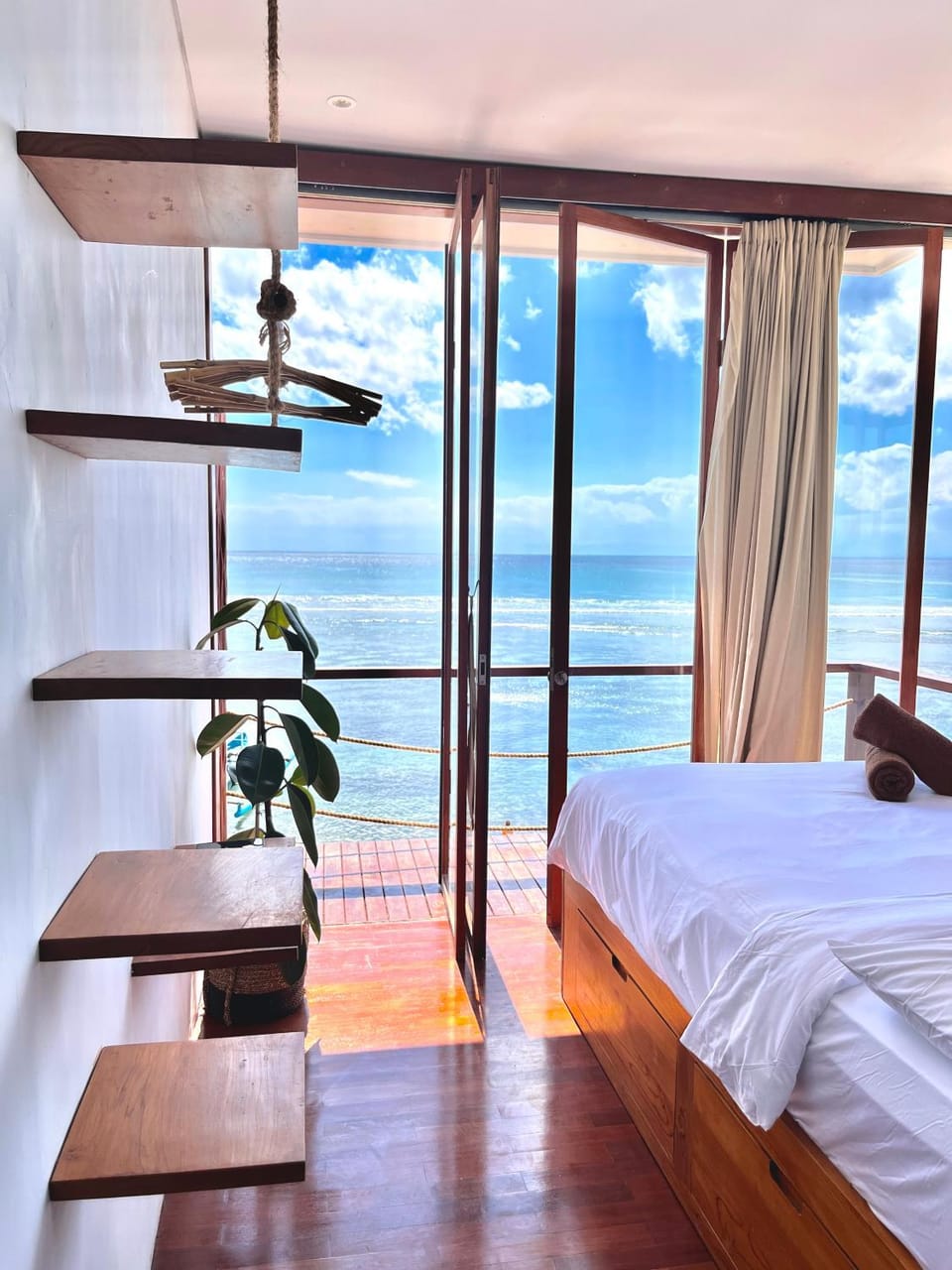 Bed, View (from property/room), Balcony/Terrace, Beach, Bedroom, Sea view