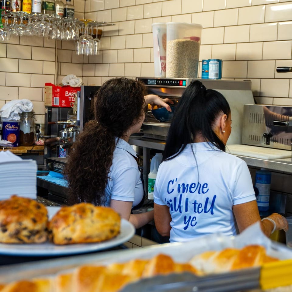 Staff, Restaurant/places to eat, Food close-up, People, Food and drinks, Seating area, Food, Breakfast, Continental breakfast