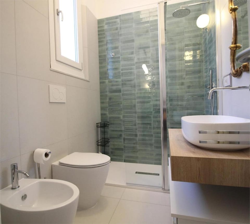 Shower, Toilet, Bathroom, bidet, hair dryier, towels