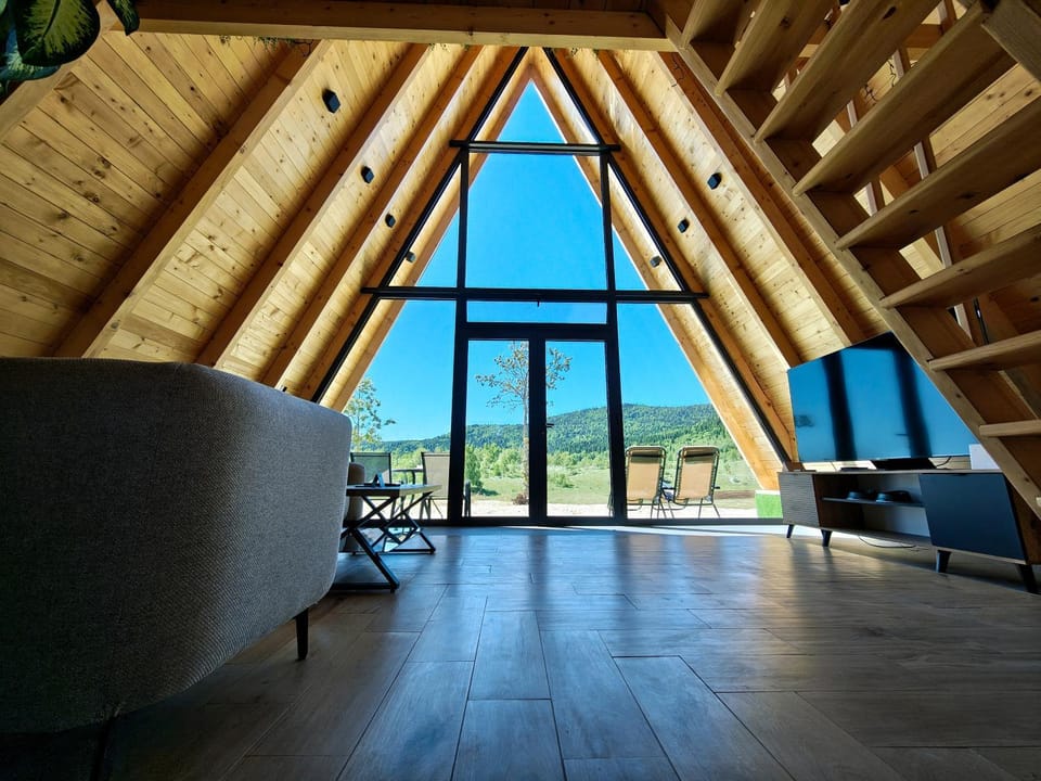 Natural landscape, Living room, Seating area, Mountain view
