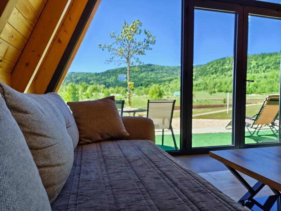 Spring, Day, Natural landscape, View (from property/room), Living room, Seating area, Mountain view