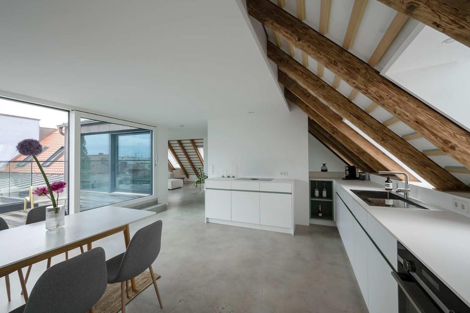 Kitchen or kitchenette, Living room, Dining area