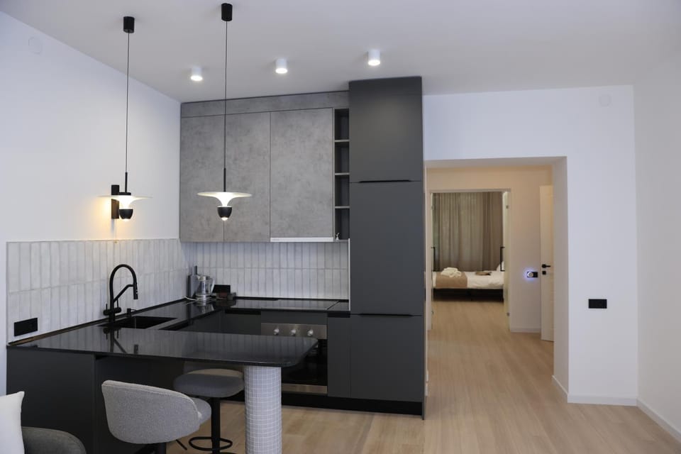 Kitchen or kitchenette, Living room, Dining area