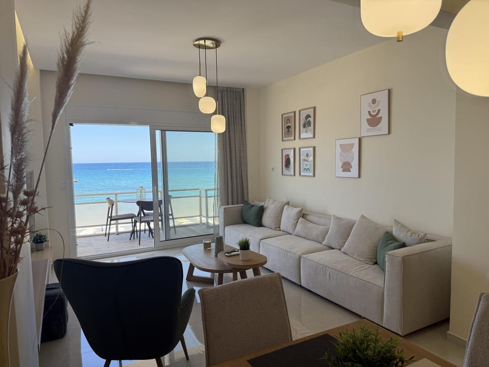 Living room, Seating area, Sea view