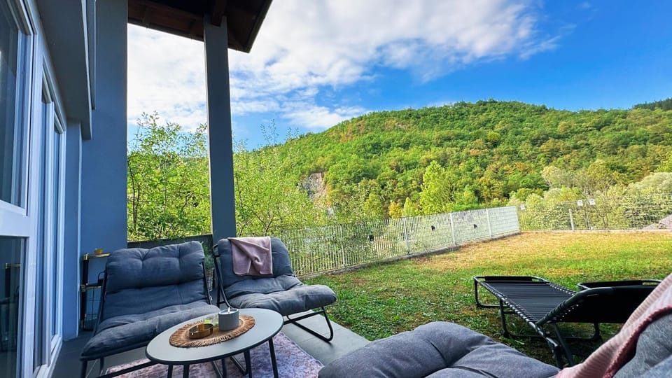 Patio, Natural landscape, Garden, Garden view, Mountain view
