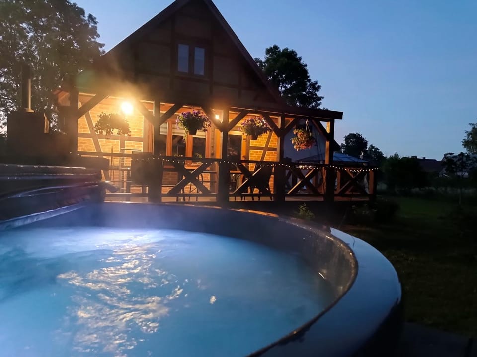 Night, Natural landscape, Hot Tub