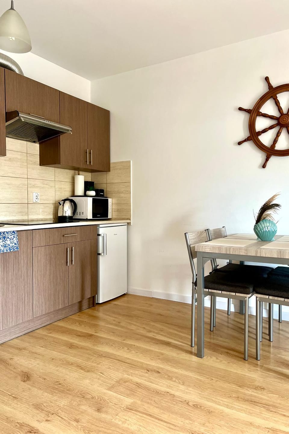 Kitchen or kitchenette, Dining area, microwave, oven, stove