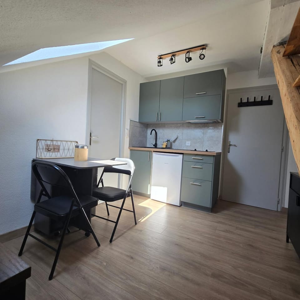 Kitchen or kitchenette, Dining area, stove