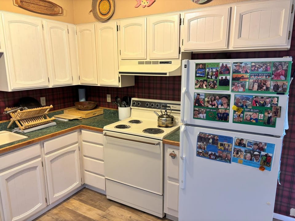 Kitchen or kitchenette, oven