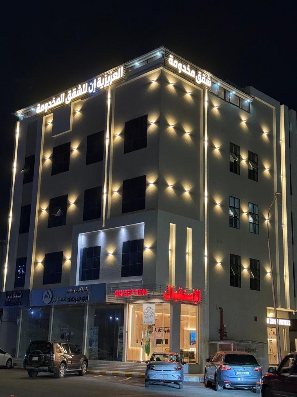Night, City view, Location, Parking