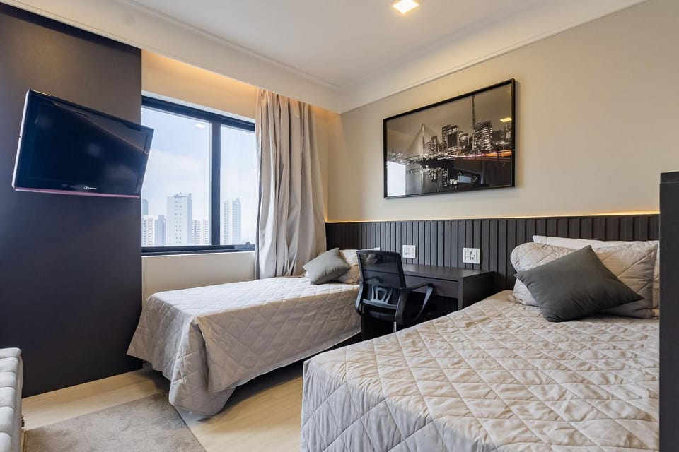 Flat em Hotel 4 estrelas a 10 min do Aeroporto GRU Apartment in Guarulhos