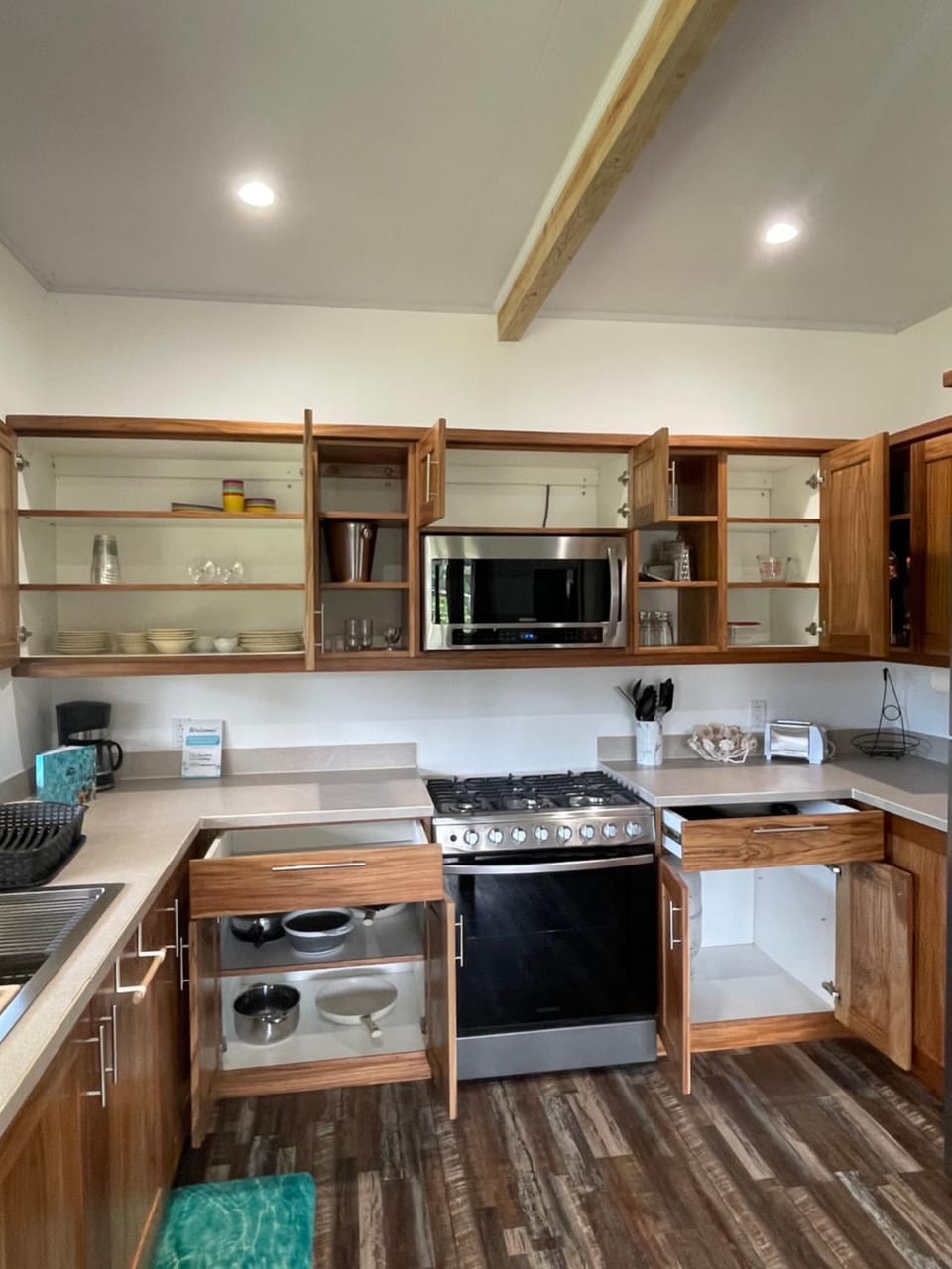 Kitchen or kitchenette, oven, stove, toaster