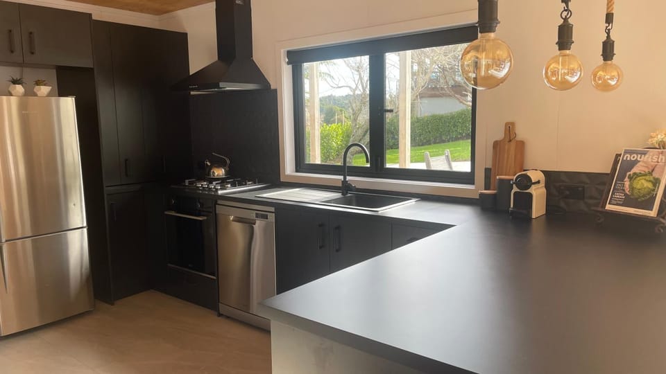 Kitchen or kitchenette, dishwasher, oven, stove