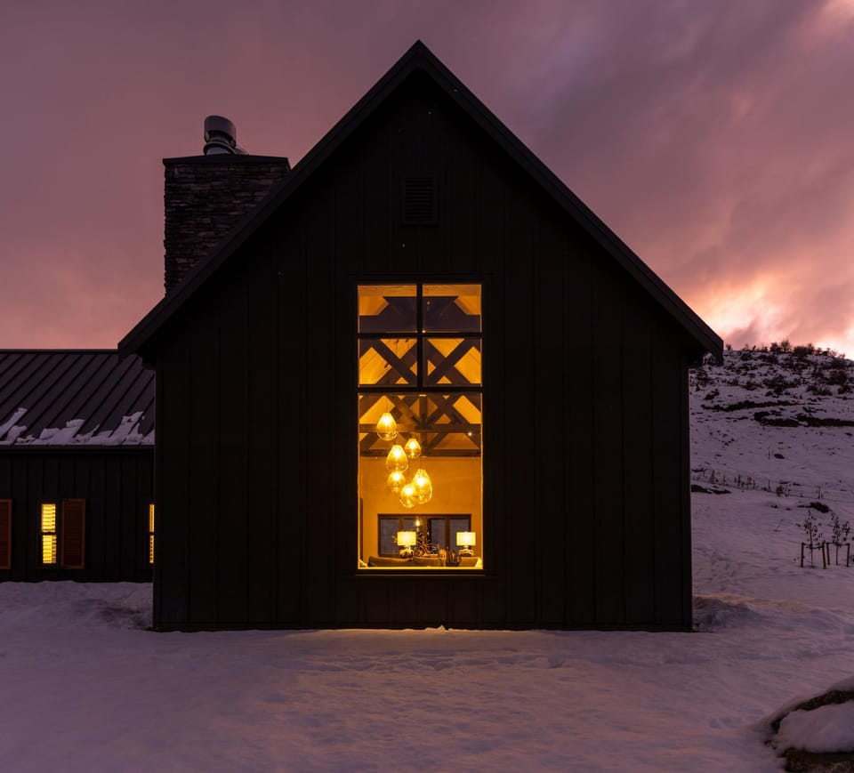 Property building, Night, Winter