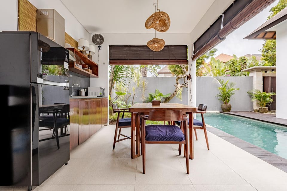 Kitchen or kitchenette, Living room, Dining area, Swimming pool, kitchen