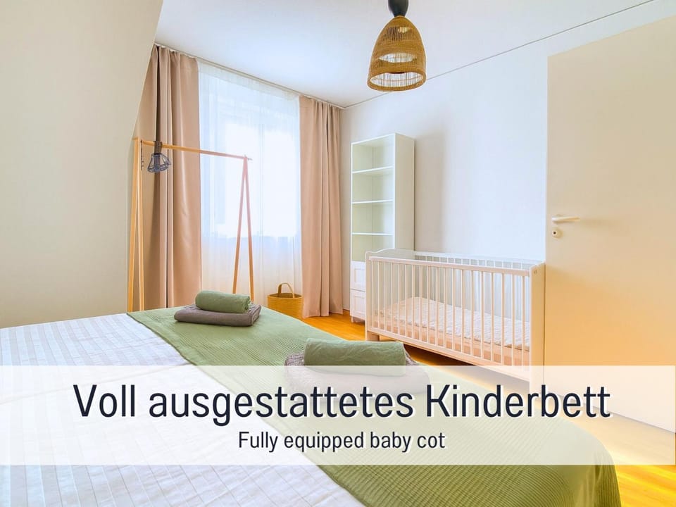 Bedroom, cot, wardrobe