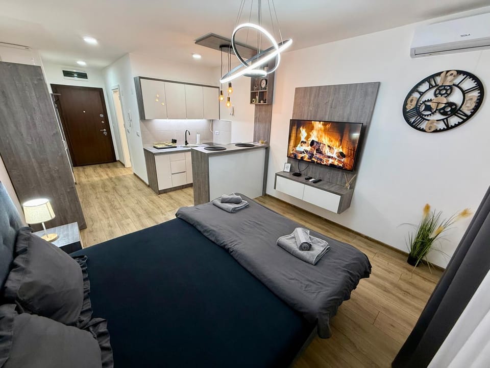 Bed, TV and multimedia, Kitchen or kitchenette, Bedroom, wardrobe, kitchen