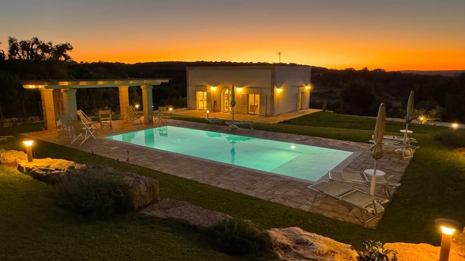 Property building, Patio, Nearby landmark, Facade/entrance, Spring, Night, Natural landscape, Winter, Summer, Garden, Autumn, Garden view, Pool view, Swimming pool, Swimming pool, Seasons, Sunset, sunbed
