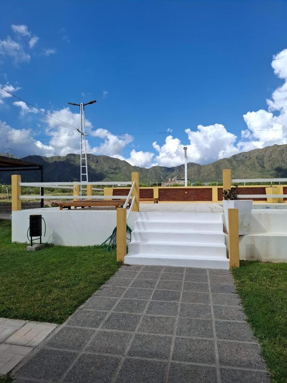 Patio, Day, Natural landscape, Mountain view, Swimming pool