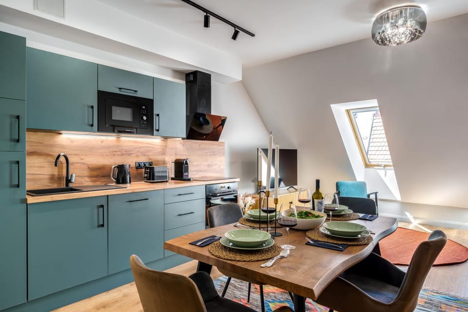Kitchen or kitchenette, Living room, Dining area