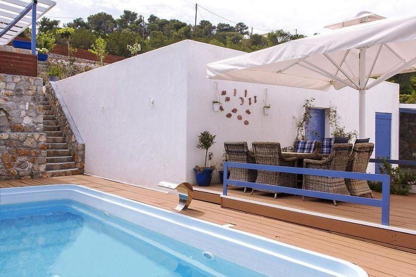 White Blue Luxury Villa 1 Apartment in Argolis, Greece