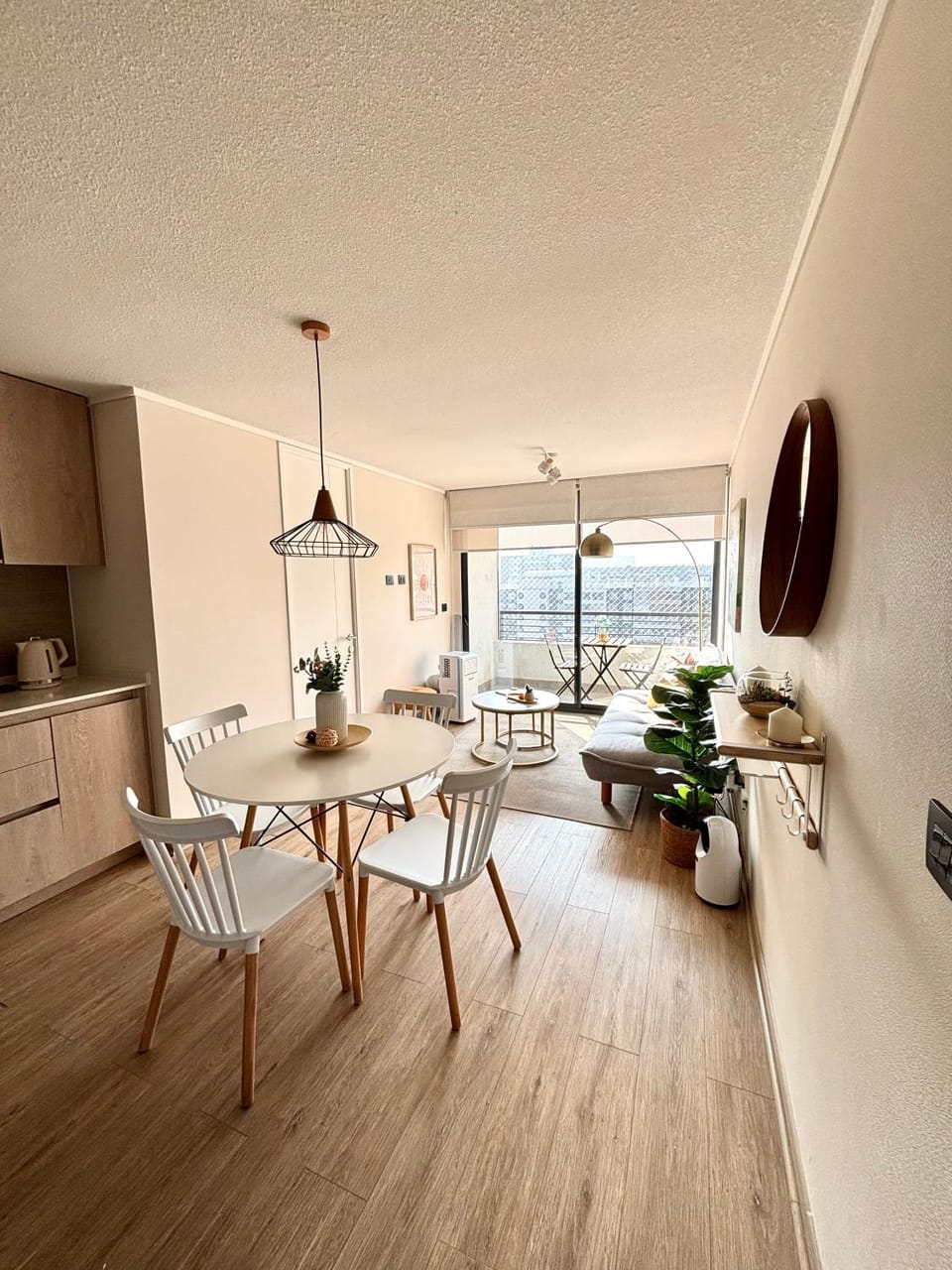 Kitchen or kitchenette, Living room, Dining area