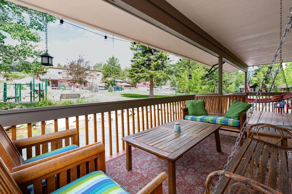 Private Hot Tub - Riverfront Cabin In Estes Park! Cabin in Estes Park
