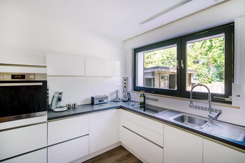 Kitchen or kitchenette, dishwasher, stove