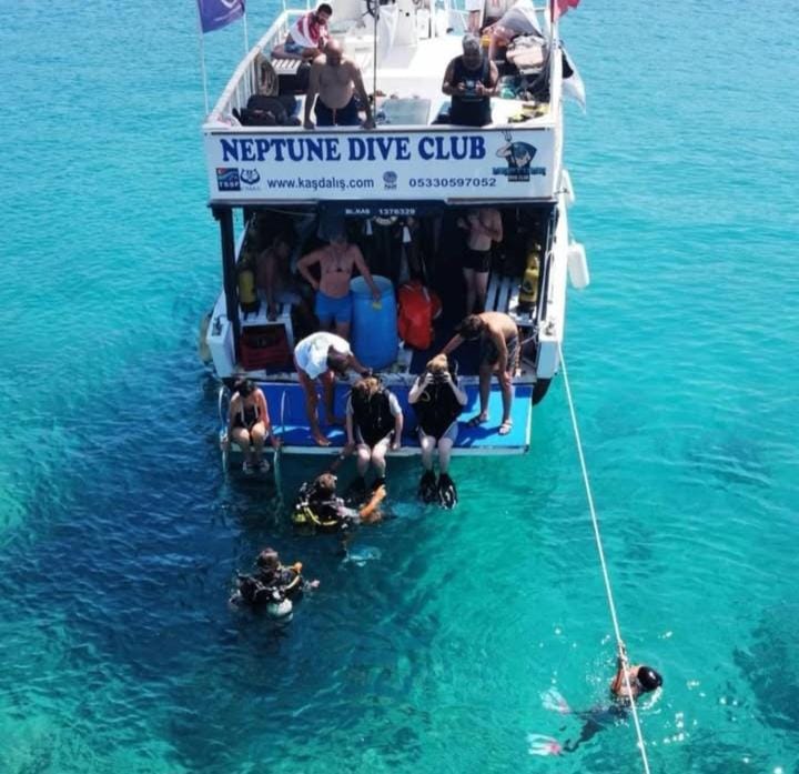 Neptune Dive Club Docked boat in Kas