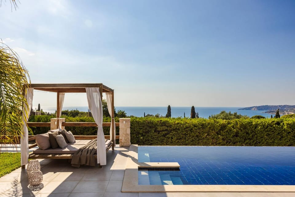 Patio, Natural landscape, Balcony/Terrace, Pool view, Sea view, sunbed
