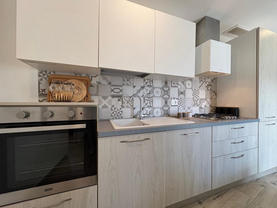 Kitchen or kitchenette, dishwasher, stove