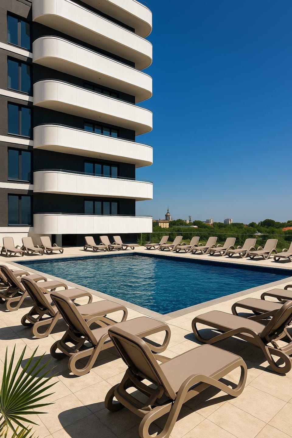 Property building, Day, Pool view, Swimming pool, sunbed