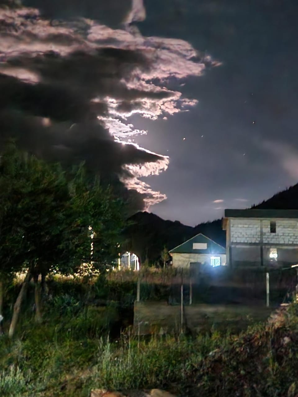 Property building, Night, Natural landscape, Mountain view