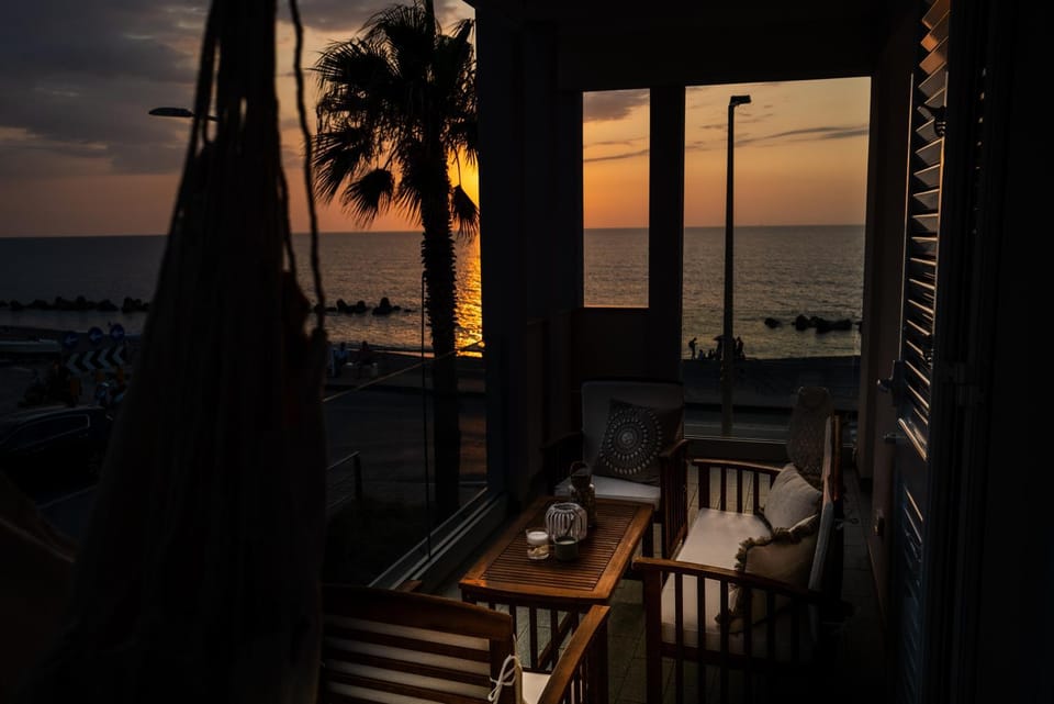 View (from property/room), Balcony/Terrace, Sea view, Sunset